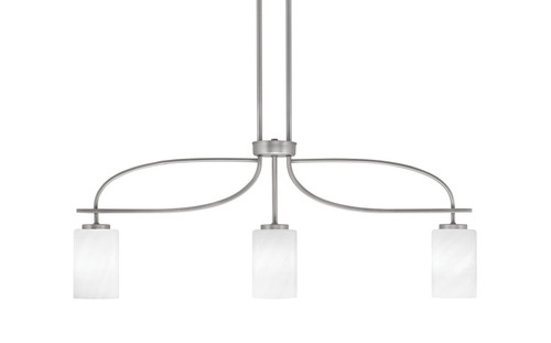 Cavella 3 Light Island Light, Graphite Finish, 4" White Marble Glass (3936-GP-3001)
