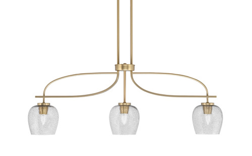 Cavella 3 Light Island Light, New Age Brass Finish, 6" Smoke Bubble Glass (3936-NAB-4812)