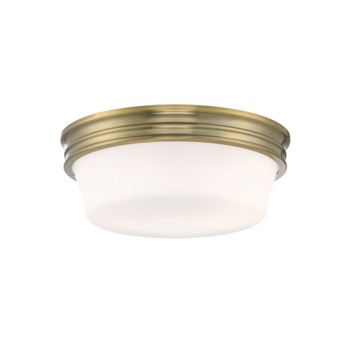 Galen Glass Flush Mount Ceiling Light - Antique Brass (5912-AN-MO)