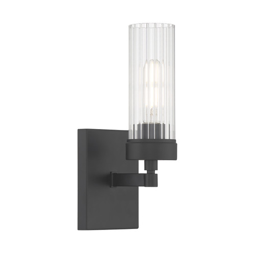 Lida Glass Bath Light - Matte Black (2611-MB-CL)