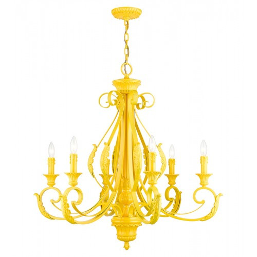 Valencia 6 Light Shiny Yellow Large Chandelier (49066-82)