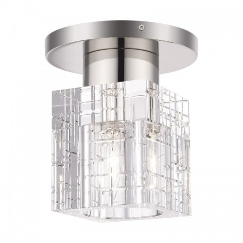 Rotterdam 1 Light Polished Nickel Crystal Semi-Flush (46180-35)