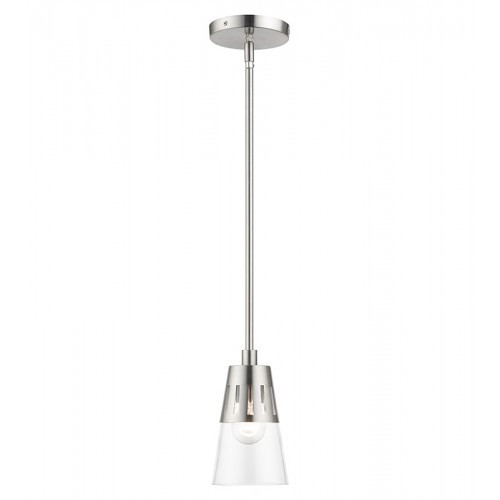 Brynhurst 1 Light Brushed Nickel Mini Pendant (56451-91)