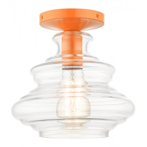 Everett 1 Light Shiny Orange Semi-Flush (52830-77)