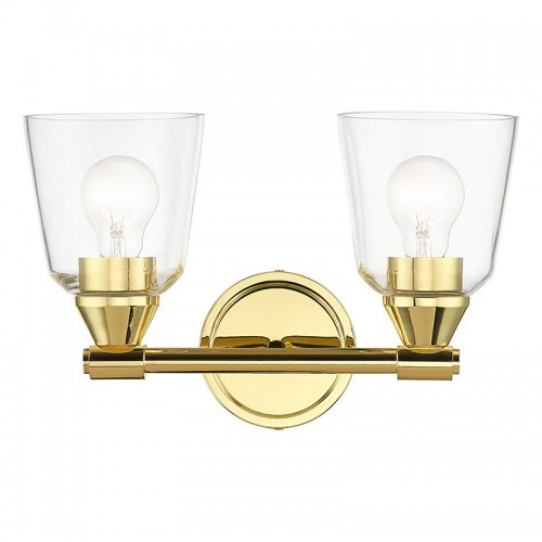 Catania 2 Light Polished Brass Vanity Sconce (16782-02)