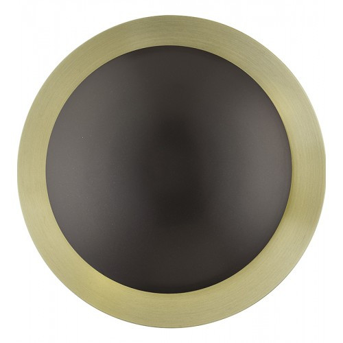 Ventura 2 Light English Bronze Medium Semi-Flush/ Wall Sconce with Antique Brass Reflector Backplate (56571-92)