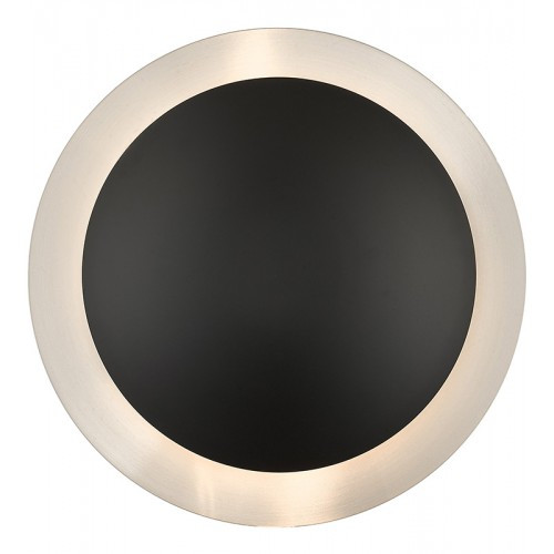Ventura 2 Light Black Medium Semi-Flush/ Wall Sconce with Brushed Nickel Reflector Backplate (56571-04)