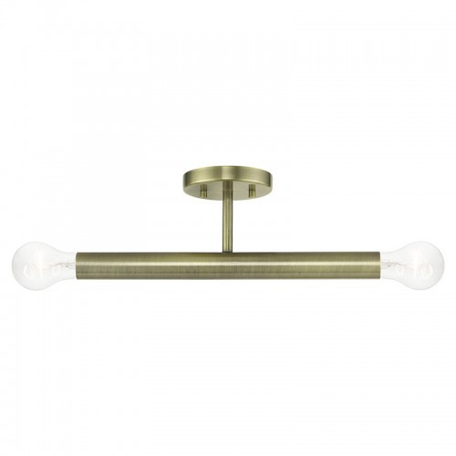 Copenhagen 2 Light Antique Brass Semi-Flush (51139-01)