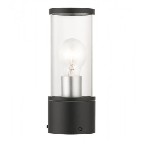 Atlantic 2 Light Textured Black Outdoor Small Post Top Lantern with Antique Silver Finish Accents (71924-14)