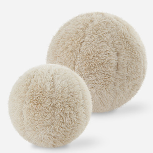 Abide Ball Sheepskin Pillows, Set/2 (64047)
