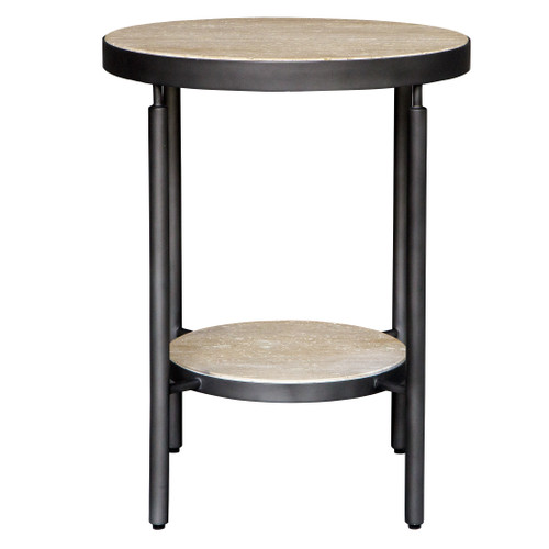 Dauntless Travertine Side Table (24113)