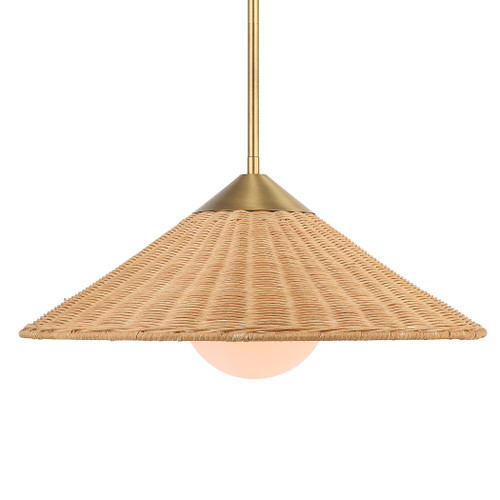 Phuvinh 1 Light Rattan Shade Pendant (21590)