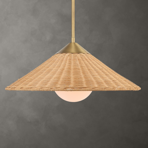 Uttermost Phuvinh 1 Light Rattan Shade Pendant (21590)