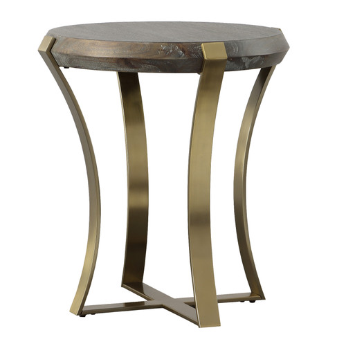 Unite Brass Leg Wood Side Table (22940)