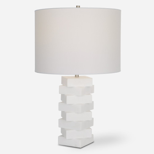 Ascent White Geometric Table Lamp (30164-1)