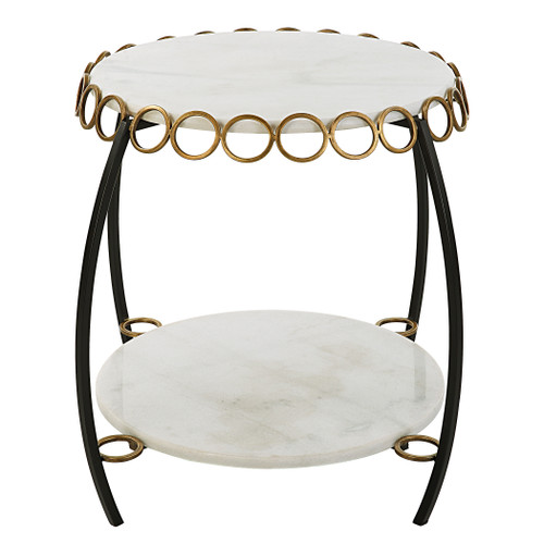 Chainlink White Marble Side Table (22974)