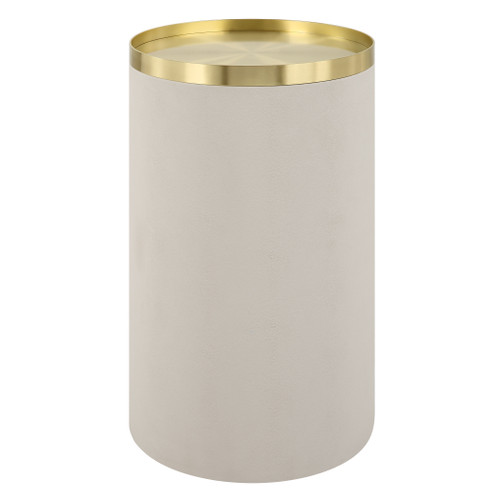 Circuit Brass & White Accent Table (22991)