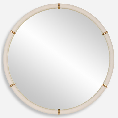 Cyprus White Round Mirror (09950)