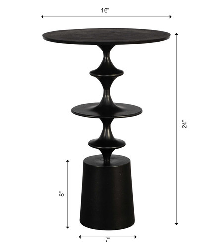 Flight Textured Black Accent Table (22921)