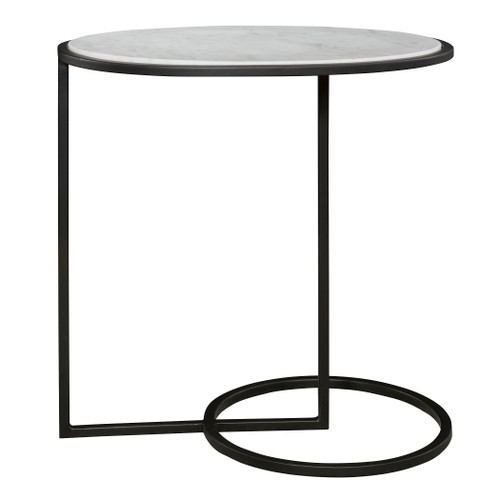 Twofold White Marble Accent Table (25749)