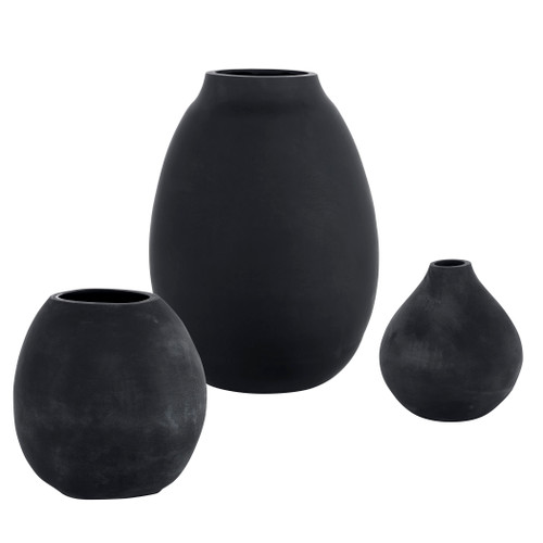 Hearth Matte Black Vases, Set/3 (18068)