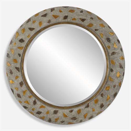 Copper Terrazzo Round Mirror (09921)