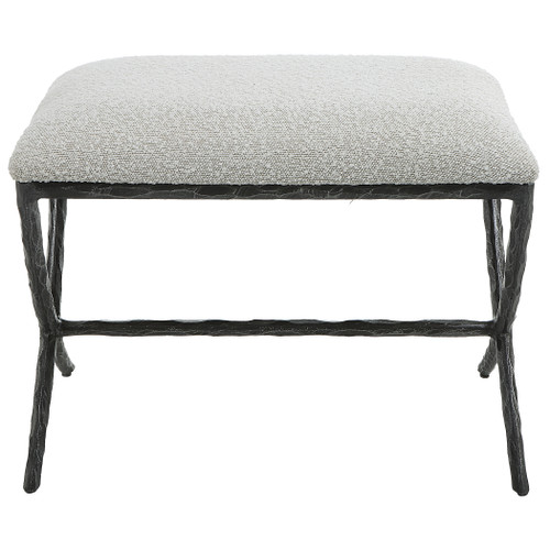 Brisby Gray Fabric Small Bench (23750)