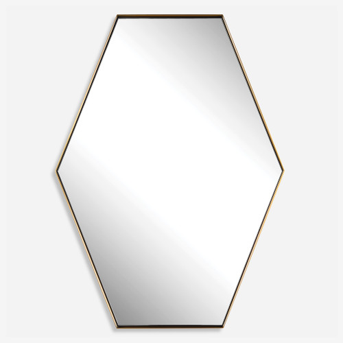 Ankara Brass Hexagon Mirror (09894)