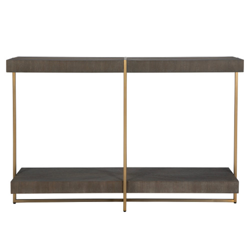 Taja Modern Brass / Wood Console Table (22972)