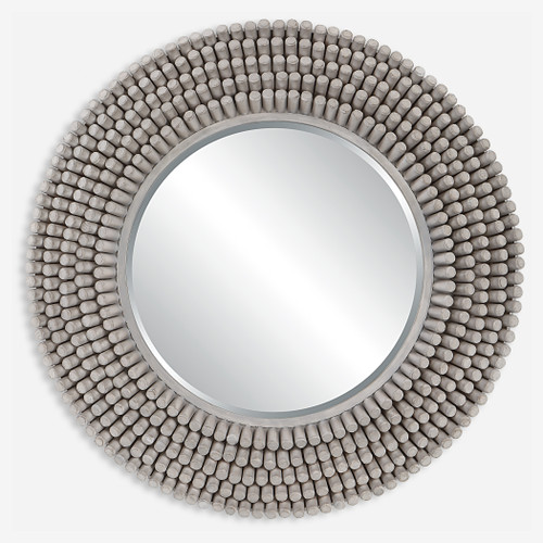 Portside Round Gray Mirror (09873)