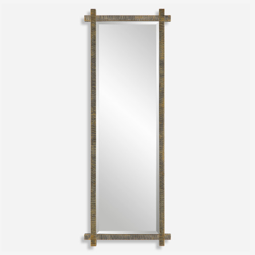 Abanu Ribbed Gold Dressing Mirror (09917)
