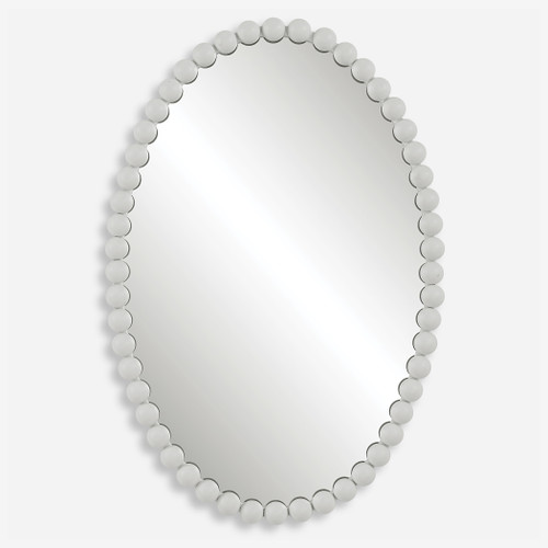 Serna White Oval Mirror (09874)