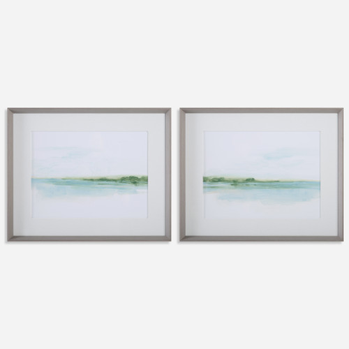 Green Ribbon Coast Framed Prints Set/2 (32269)