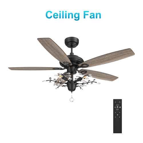 Huntley 52-inch Ceiling Fan with Remote, Light Kit Included (VC525D-L51-BG-1)