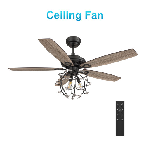 Huntley 52-inch Ceiling Fan with Remote, Light Kit Included (VC525D-L61-BG-1)