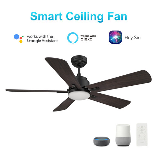 Olinda 52'' Smart Ceiling Fan with Remote, Light Kit Included?Works with Google Assistant and Amazon Alexa,Siri Shortcut. (VS525E3-L12-BG-1)