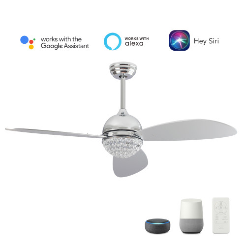 Coren 48'' Smart Ceiling Fan with Remote, Light Kit Included?Works with Google Assistant and Amazon Alexa,Siri Shortcut. (VS483Q3-L12-SC-1)