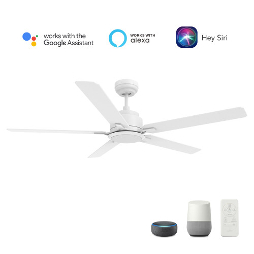 Espear 60-inch Smart Ceiling Fan with Romote, Light Kit Included, Works with Google Assistant, Amazon Alexa, and Siri Shortcuts. (VS605J-L12-W1-1)