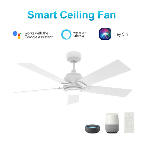 Ascender 60-inch Smart Ceiling Fan with Remote, Light Kit Included, Works with Google Assistant, Amazon Alexa, and Siri Shortcuts. (VS605J1-L11-W1-1)