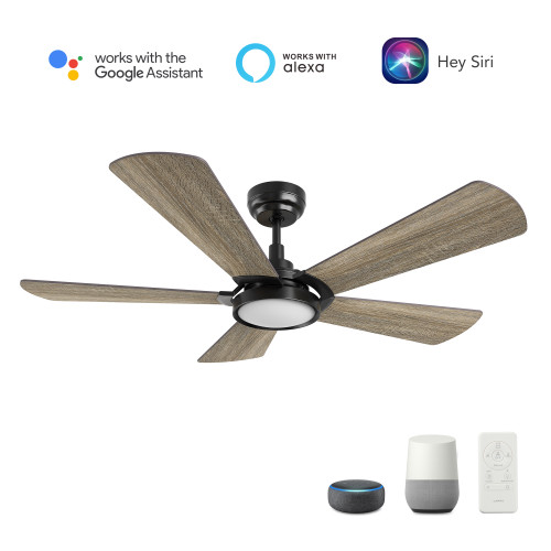 Winston  52-inch Smart Ceiling Fan with Remote, Light Kit Included, Works with Google Assistant, Amazon Alexa, and Siri Shortcuts. (VS525B3-L22-BS-1)