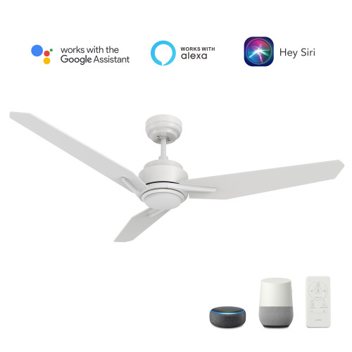 Tracer  56-inch Smart Ceiling Fan with Remote, Light Kit Included, Works with Google Assistant, Amazon Alexa, and Siri Shortcuts. (VS563J3-L11-W1-1)