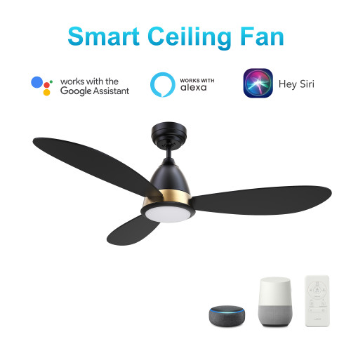 York 52'' Smart Ceiling Fan with Remote, Light Kit Included?Works with Google Assistant and Amazon Alexa,Siri Shortcut. (VS523Q7-L12-B2-1)