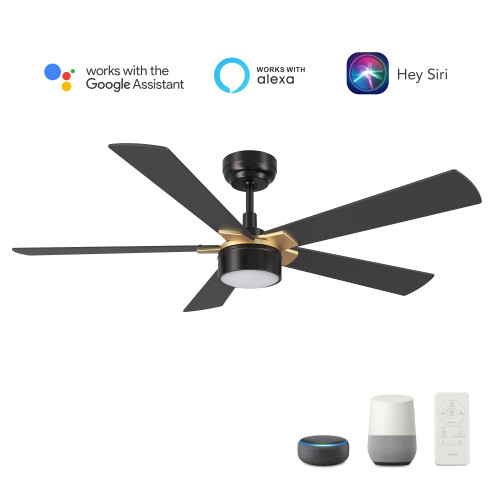 Stockton 52'' Smart Ceiling Fan with Remote, Light Kit Included?Works with Google Assistant and Amazon Alexa,Siri Shortcut. (VS525B5-L11-B2-1G)