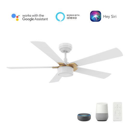 Stockton 52'' Smart Ceiling Fan with Remote, Light Kit Included?Works with Google Assistant and Amazon Alexa,Siri Shortcut. (VS525B5-L11-W1-1G)