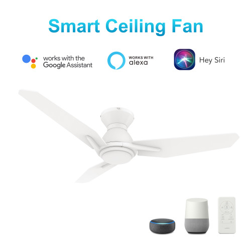 Calen 48-inch Smart Ceiling Fan with Remote, Light Kit Included, Works with Google Assistant, Amazon Alexa, and Siri Shortcuts. (VS483J3-L11-W1-1-FM)