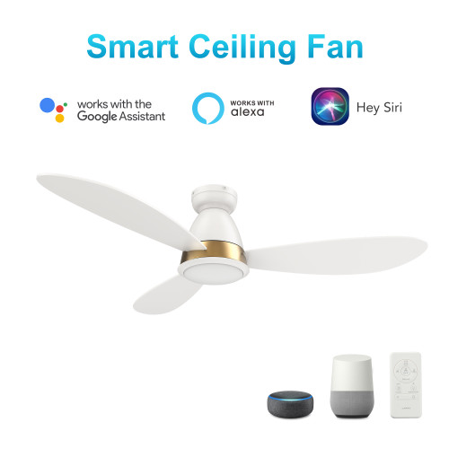 York 52'' Smart Ceiling Fan with Remote, Light Kit Included?Works with Google Assistant and Amazon Alexa,Siri Shortcut. (VS523Q7-L12-W1-1-FMA)