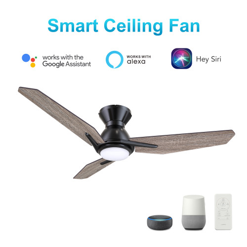 Calen 44-inch Smart Ceiling Fan with Remote, Light Kit Included, Works with Google Assistant, Amazon Alexa, and Siri Shortcuts. (VS443J3-L11-BS-1-FM)