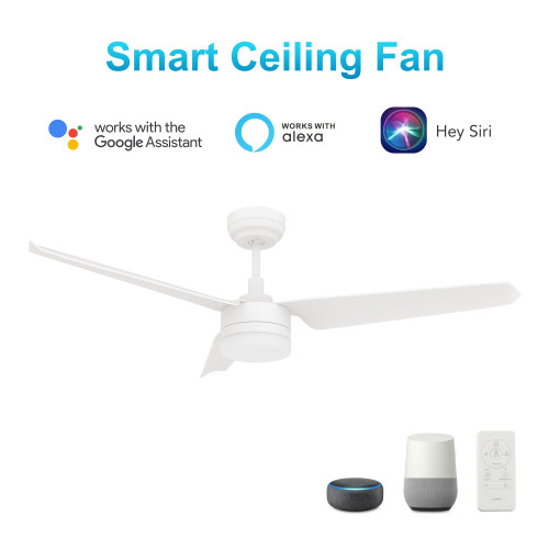 Atticus 52'' Smart Ceiling Fan with Remote, Light Kit Included?Works with Google Assistant and Amazon Alexa,Siri Shortcut. (VS523N-L12-W1-1)