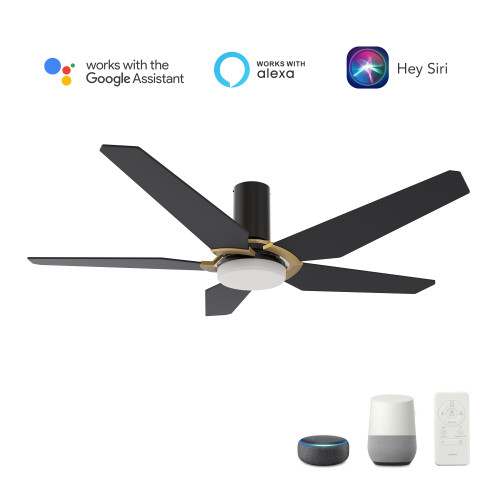 Woodrow  52" Smart Ceiling Fan with Remote, Light Kit Included, Works with Google Assistant, Amazon Alexa, and Siri Shortcuts. (VS525B-L22-B2-1G-FM)