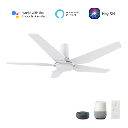 Woodrow  48" Smart Ceiling Fan with Remote, Light Kit Included, Works with Google Assistant, Amazon Alexa, and Siri Shortcuts. (VS485B-L22-W1-1-FM)